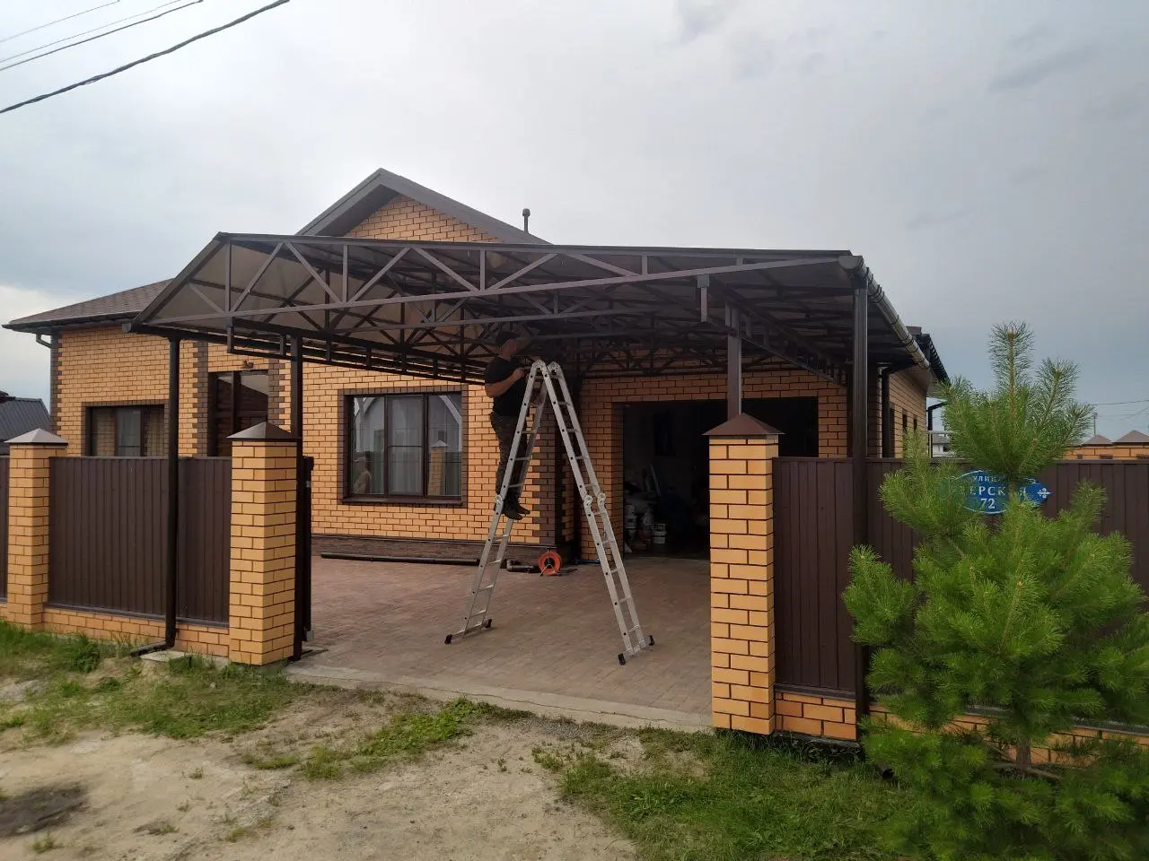 Двускатный навес в Кулаково